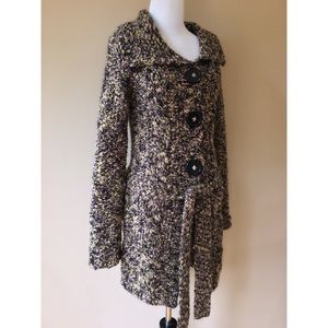 FP Rare Chunky Belted Long Wool Blend Cardigan